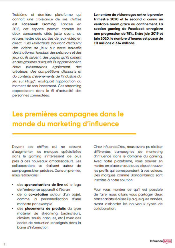 Dossier Influence marketing & Gaming - Les dernières tendances