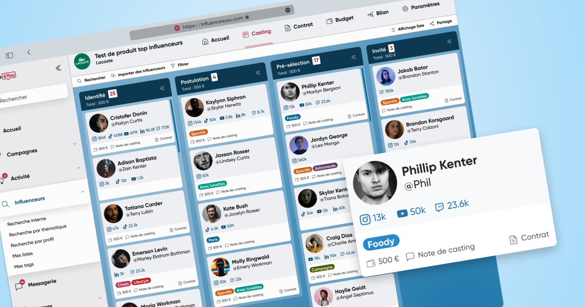 Plateforme-influence-marketing-Influence4You-casting-influenceurs